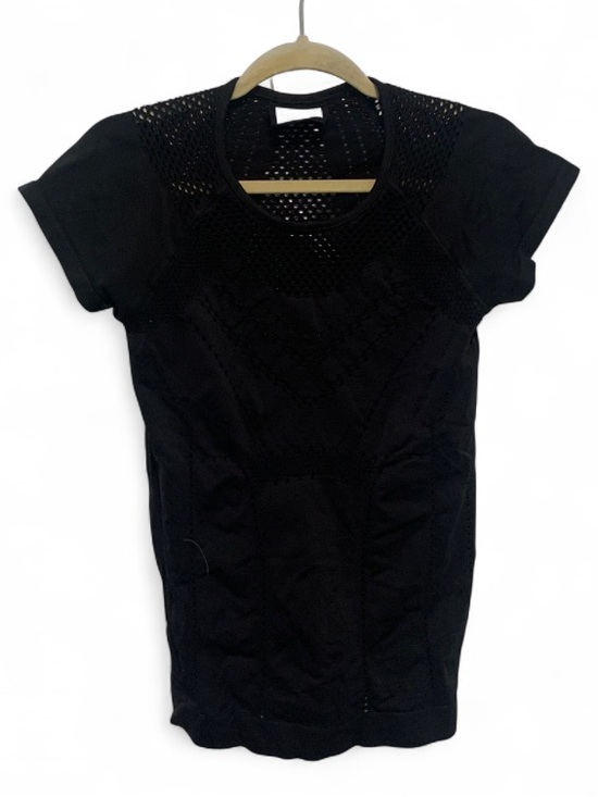 Athleta Tops - Athleta Oxygen Black Short Sleeve Perforated Seamless Short Sleeve Tee Shirt
